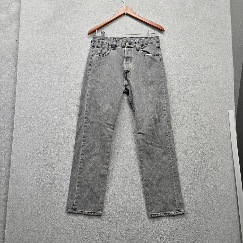 Levi's 501 Men Jeans 30X30 Gray Denim Original Fit Straight Leg 28" Inseam‎